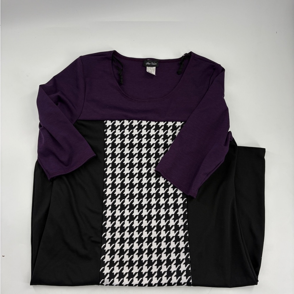 Star Vixen Purple and Black Houndstooth Tunic - Picture 2 of 7